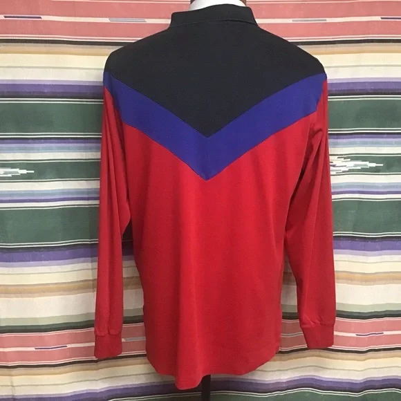 GUC POLO Ralph Lauren suicide skier long sleeve polo sz L